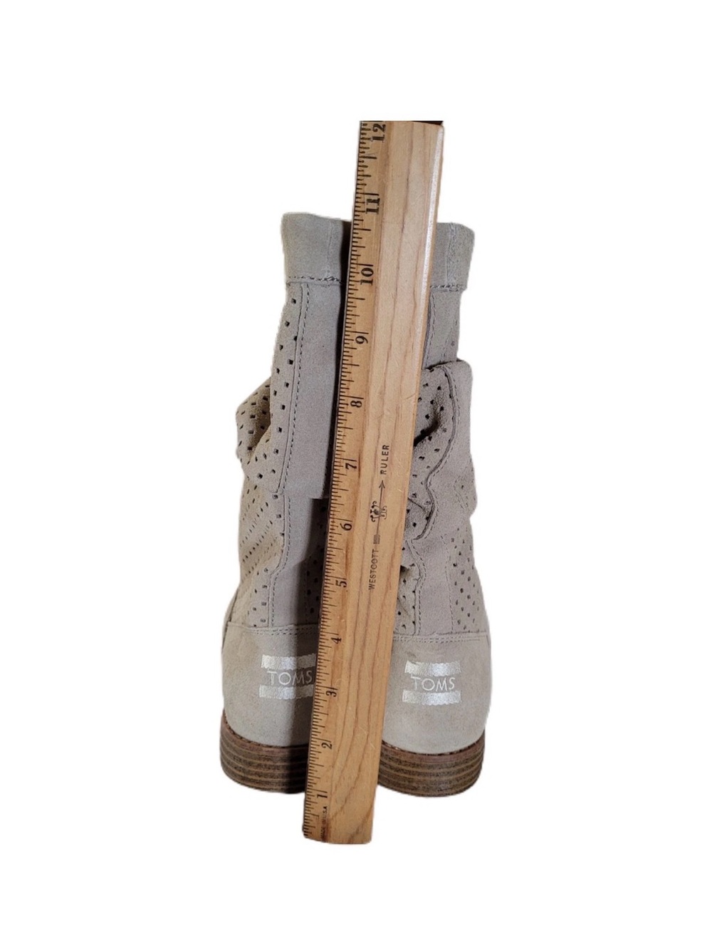 TOMs Western Perforated Mid-Calf Boots - 9 - Picture 4 of 10